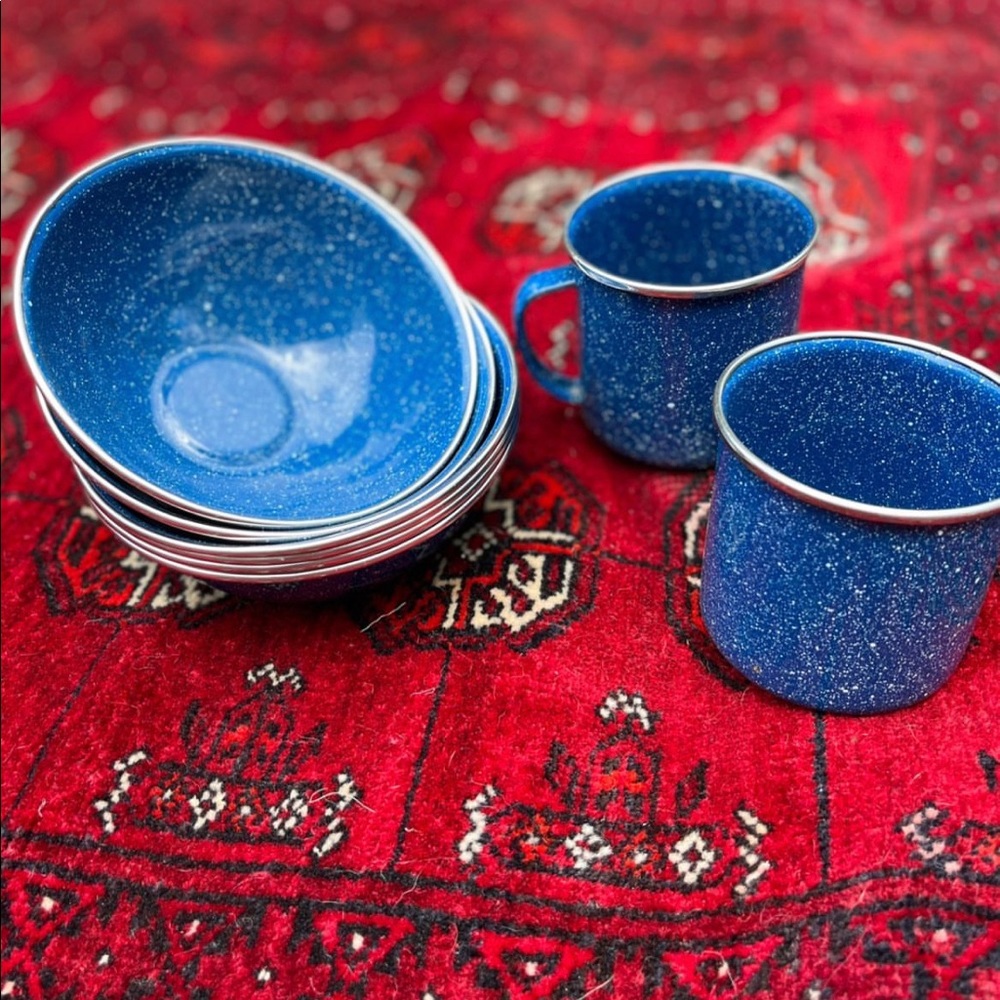 Vintage enamel splatter ware